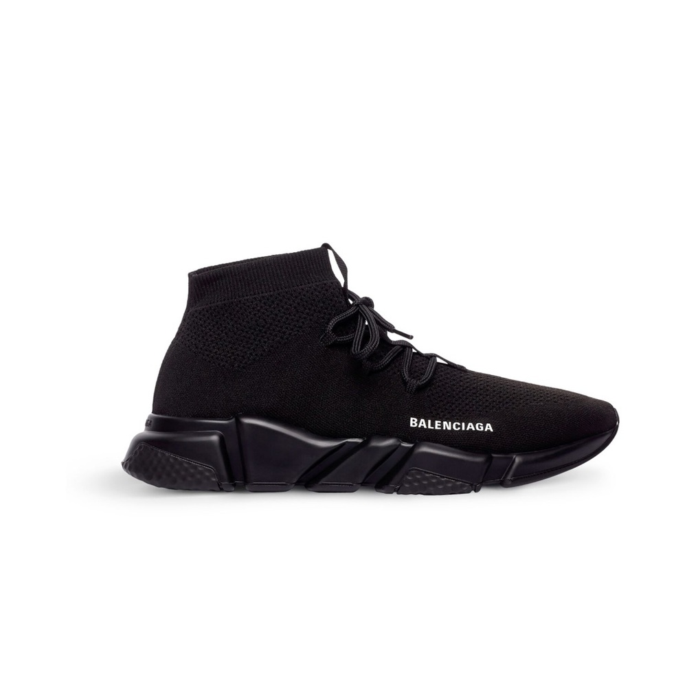 Balenciaga SPEED LACE-UP RECYCLED KNIT SNEAKER IN BLACK